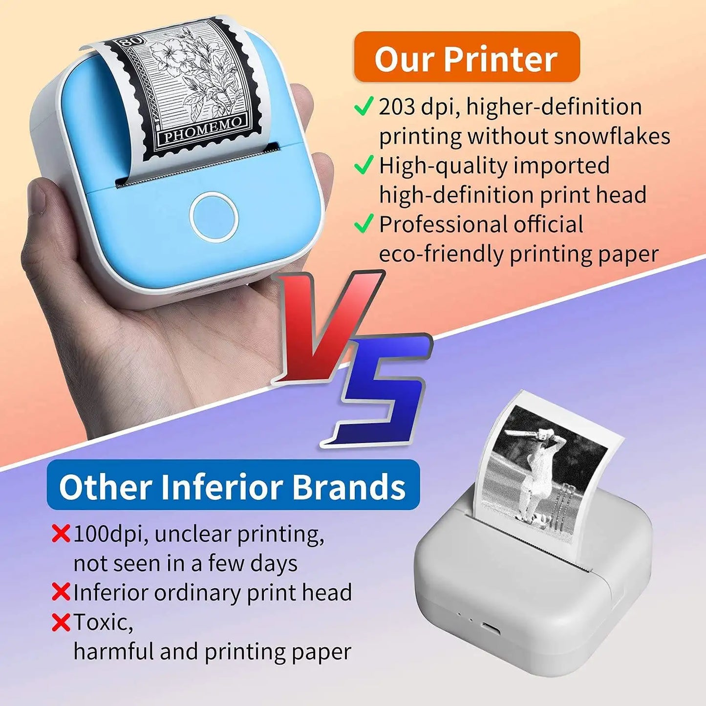 Portable Mini Thermal Label Printer